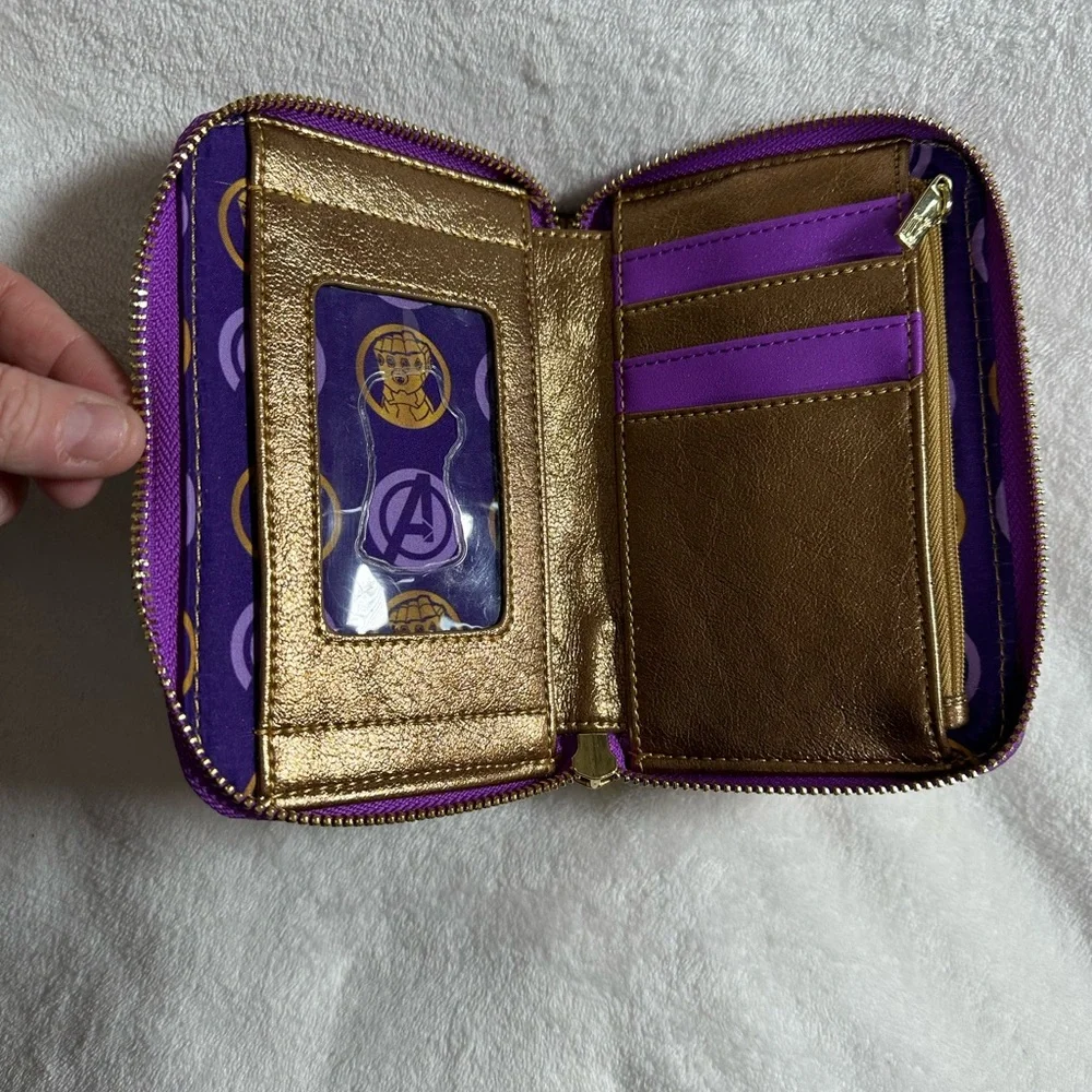 Loungefly Gold Infinity Gauntlet Wallet with Multicolor Accents